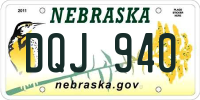 NE license plate DQJ940