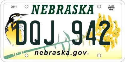 NE license plate DQJ942