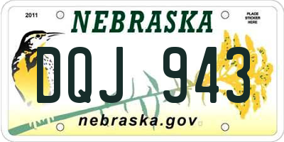 NE license plate DQJ943