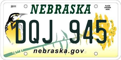 NE license plate DQJ945