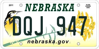NE license plate DQJ947