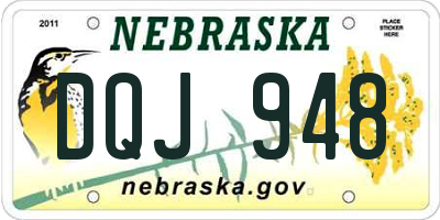 NE license plate DQJ948