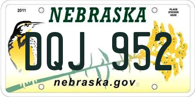 NE license plate DQJ952