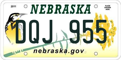 NE license plate DQJ955