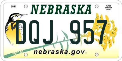 NE license plate DQJ957