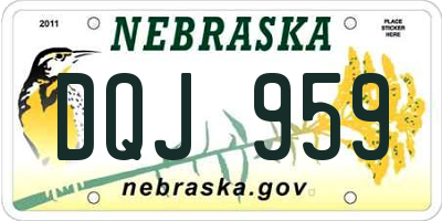 NE license plate DQJ959