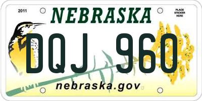 NE license plate DQJ960