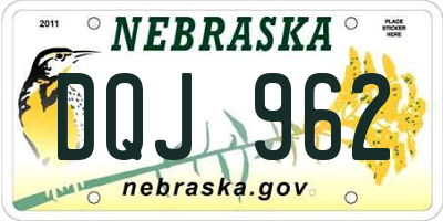 NE license plate DQJ962