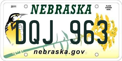 NE license plate DQJ963