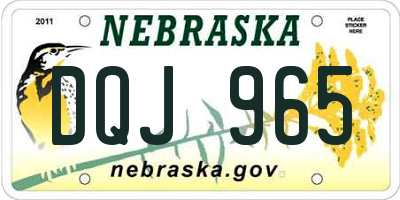 NE license plate DQJ965