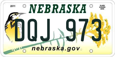 NE license plate DQJ973