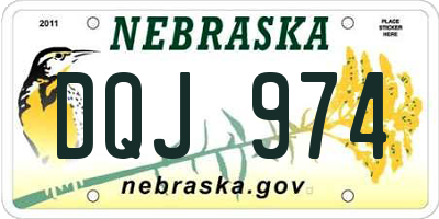 NE license plate DQJ974