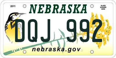NE license plate DQJ992