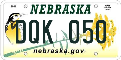 NE license plate DQK050