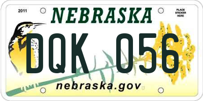 NE license plate DQK056