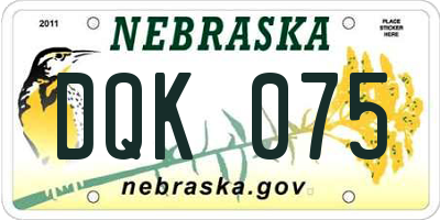 NE license plate DQK075