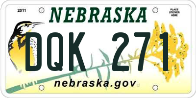 NE license plate DQK271