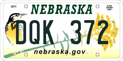 NE license plate DQK372