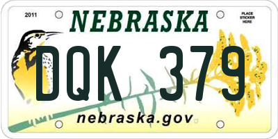 NE license plate DQK379