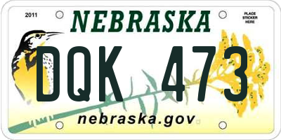 NE license plate DQK473