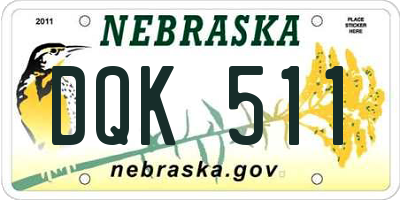 NE license plate DQK511