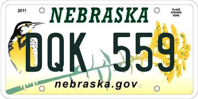 NE license plate DQK559