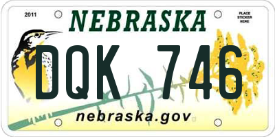 NE license plate DQK746