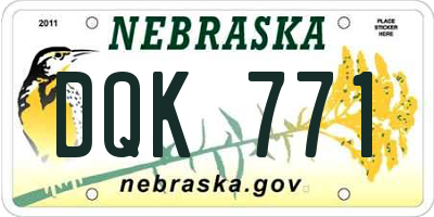NE license plate DQK771
