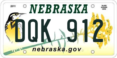 NE license plate DQK912