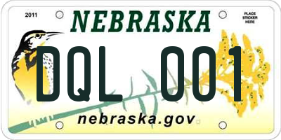 NE license plate DQL001