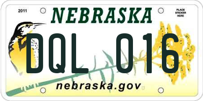 NE license plate DQL016