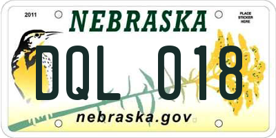NE license plate DQL018