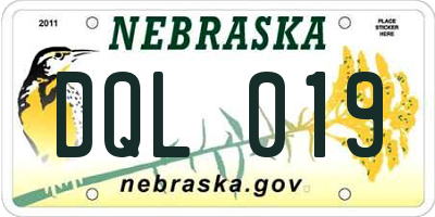 NE license plate DQL019