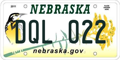 NE license plate DQL022