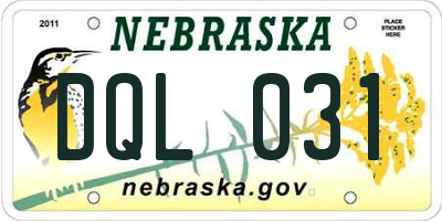 NE license plate DQL031