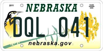 NE license plate DQL041