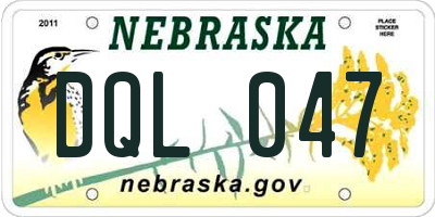 NE license plate DQL047