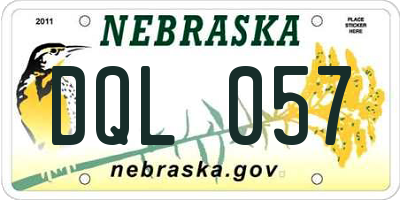 NE license plate DQL057