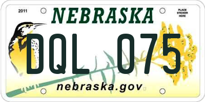 NE license plate DQL075