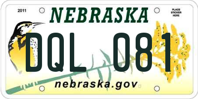 NE license plate DQL081
