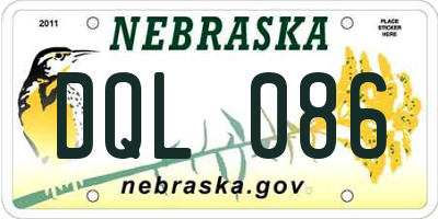 NE license plate DQL086
