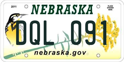 NE license plate DQL091