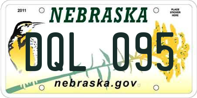NE license plate DQL095