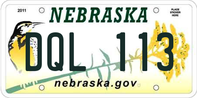NE license plate DQL113