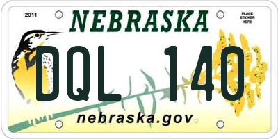 NE license plate DQL140