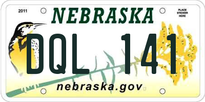 NE license plate DQL141