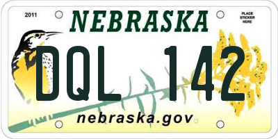 NE license plate DQL142