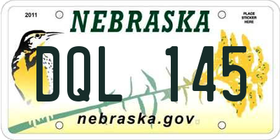NE license plate DQL145