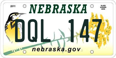 NE license plate DQL147