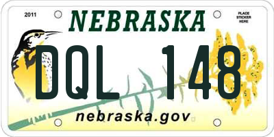 NE license plate DQL148